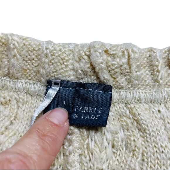 Urban Outfitters Sparkle & Fade Cream Metallic Sweater High Waist Shorts - Large - Picture 6 of 12